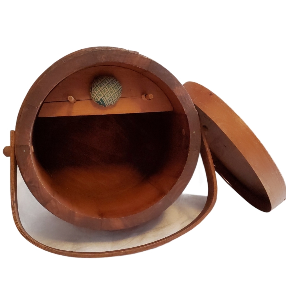 COPY - Antique Wood Shaker Firkin Barrel Style Sewing Bucket